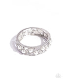 Opera Singer - White Bracelet - Paparazzi Accessories Bracelet Bedazzle Me Pretty Mobile Fashion Boutique