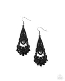 Opera Stage - Black Earrings - Paparazzi Accessories Earrings Bedazzle Me Pretty Mobile Fashion Boutique