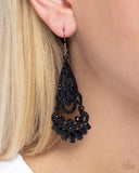 Opera Stage - Black Earrings - Paparazzi Accessories Earrings Bedazzle Me Pretty Mobile Fashion Boutique