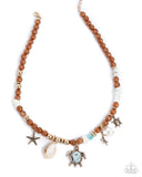 Operation Ocean - Brown Necklace - Paparazzi Accessories Necklace Bedazzle Me Pretty Mobile Fashion Boutique