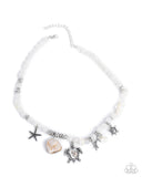 Operation Ocean - White Necklace - Paparazzi Accessories Necklace Bedazzle Me Pretty Mobile Fashion Boutique