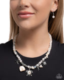 Operation Ocean - White Necklace - Paparazzi Accessories Necklace Bedazzle Me Pretty Mobile Fashion Boutique
