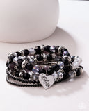 Optimistic Opulence - Black Bracelet - Paparazzi Accessories Bracelet Bedazzle Me Pretty Mobile Fashion Boutique