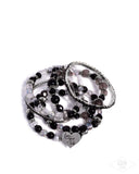Optimistic Opulence - Black Bracelet - Paparazzi Accessories Bracelet Bedazzle Me Pretty Mobile Fashion Boutique