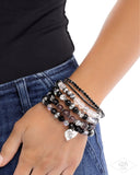 Optimistic Opulence - Black Bracelet - Paparazzi Accessories Bracelet Bedazzle Me Pretty Mobile Fashion Boutique