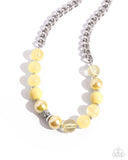 Opulent Opacities - Yellow Necklace - Paparazzi Accessories Necklace Bedazzle Me Pretty Mobile Fashion Boutique
