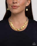 Opulent Opacities - Yellow Necklace - Paparazzi Accessories Necklace Bedazzle Me Pretty Mobile Fashion Boutique