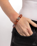 Ornamental Outfit - Brown Bracelet - Paparazzi Accessories Bracelet Bedazzle Me Pretty Mobile Fashion Boutique