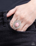 Ornamental Outline - Pink Ring - Paparazzi Accessories Ring Bedazzle Me Pretty Mobile Fashion Boutique