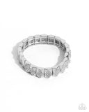 Ornate Outline - White Bracelet - Paparazzi Accessories Bracelet Bedazzle Me Pretty Mobile Fashion Boutique