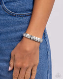 Ornate Outline - White Bracelet - Paparazzi Accessories Bracelet Bedazzle Me Pretty Mobile Fashion Boutique