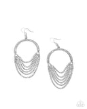 Ostentatious Opulence - White Earrings - Paparazzi Accessories Earrings Bedazzle Me Pretty Mobile Fashion Boutique