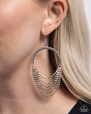 Ostentatious Opulence - White Earrings - Paparazzi Accessories Earrings Bedazzle Me Pretty Mobile Fashion Boutique