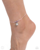 Oyster Overture - Pink Anklet - Paparazzi Accessories Anklet Bedazzle Me Pretty Mobile Fashion Boutique