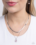 Padlock Possession - Pink Necklace - Paparazzi Accessories Necklace Bedazzle Me Pretty Mobile Fashion Boutique