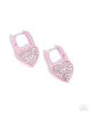 Padlocked Promise - Pink Earrings - Paparazzi Accessories Earrings Bedazzle Me Pretty Mobile Fashion Boutique