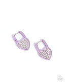Padlocked Promise - Purple Earrings - Paparazzi Accessories Earrings Bedazzle Me Pretty Mobile Fashion Boutique