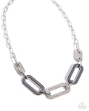 Painted Paladin - Silver Necklace - Paparazzi Accessories Necklace Bedazzle Me Pretty Mobile Fashion Boutique