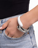 Painted Partner - White Bracelet - Paparazzi Accessories Bracelet Bedazzle Me Pretty Mobile Fashion Boutique