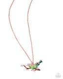 Painted Perch - Copper Necklace - Paparazzi Accessories Necklace Bedazzle Me Pretty Mobile Fashion Boutique