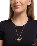 Painted Perch - Copper Necklace - Paparazzi Accessories Necklace Bedazzle Me Pretty Mobile Fashion Boutique
