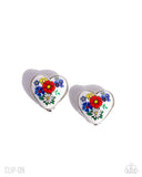 Painted Potential - Multi Clip-On Earrings - Paparazzi Accessories Clip-On Earrings Bedazzle Me Pretty Mobile Fashion Boutique