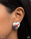Painted Potential - Multi Clip-On Earrings - Paparazzi Accessories Clip-On Earrings Bedazzle Me Pretty Mobile Fashion Boutique