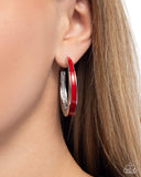 Painted Prowess - Red Earrings - Paparazzi Accessories Earrings Bedazzle Me Pretty Mobile Fashion Boutique