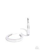Painted Prowess - White Earrings - Paparazzi Accessories Earrings Bedazzle Me Pretty Mobile Fashion Boutique