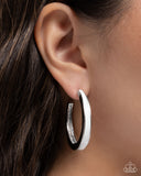 Painted Prowess - White Earrings - Paparazzi Accessories Earrings Bedazzle Me Pretty Mobile Fashion Boutique