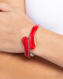 Painted Puzzle - Red Bracelet - Paparazzi Accessories Bracelet Bedazzle Me Pretty Mobile Fashion Boutique