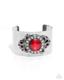 Paisley Princess - Red Bracelet - Paparazzi Accessories Bracelet Bedazzle Me Pretty Mobile Fashion Boutique