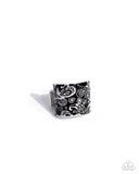 PAISLEY Talk - White Ring - Paparazzi Accessories Ring Bedazzle Me Pretty Mobile Fashion Boutique