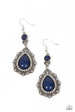 Palace Bribe - Blue Earrings - Paparazzi Accessories Earrings Bedazzle Me Pretty Mobile Fashion Boutique
