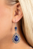 Palace Bribe - Blue Earrings - Paparazzi Accessories Earrings Bedazzle Me Pretty Mobile Fashion Boutique