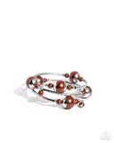 Palatial Pearls - Brown Bracelet - Paparazzi Accessories Bracelet Bedazzle Me Pretty Mobile Fashion Boutique