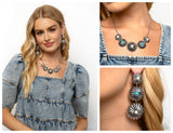 Palm Tree Promenade - White Complete Look  - Paparazzi Accessories Bedazzle Me Pretty Mobile Fashion Boutique