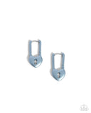 Pampered Padlock - Blue Earrings - Paparazzi Accessories Earrings Bedazzle Me Pretty Mobile Fashion Boutique