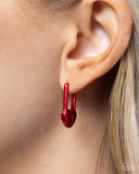 Pampered Padlock - Red Earrings - Paparazzi Accessories Earrings Bedazzle Me Pretty Mobile Fashion Boutique
