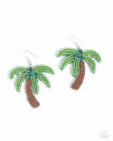 Pampered Palm Tree - Green Earrings - Paparazzi Accessories Earrings Bedazzle Me Pretty Mobile Fashion Boutique