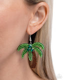 Pampered Palm Tree - Green Earrings - Paparazzi Accessories Earrings Bedazzle Me Pretty Mobile Fashion Boutique