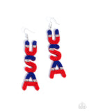 Pampered Patriot - Multi Earrings - Paparazzi Accessories Earrings Bedazzle Me Pretty Mobile Fashion Boutique