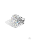 Pampered Pattern - White Ring - Paparazzi Accessories Ring Bedazzle Me Pretty Mobile Fashion Boutique