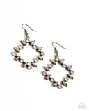 Pampered Promise - Brass Earrings - Paparazzi Accessories Earrings Bedazzle Me Pretty Mobile Fashion Boutique