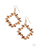 Pampered Promise - Brown Earrings - Paparazzi Accessories Earrings Bedazzle Me Pretty Mobile Fashion Boutique