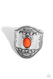 Panoramic Pyramids - Orange Ring - Paparazzi Accessories Ring Bedazzle Me Pretty Mobile Fashion Boutique