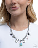 Parisian Pedestal - Red Necklace - Paparazzi Accessories Necklace Bedazzle Me Pretty Mobile Fashion Boutique