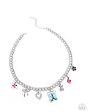Parisian Pedestal - Red Necklace - Paparazzi Accessories Necklace Bedazzle Me Pretty Mobile Fashion Boutique