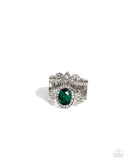 Parisian Pinnacle - Green Ring - Paparazzi Accessories Ring Bedazzle Me Pretty Mobile Fashion Boutique