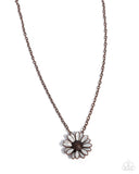 Parisian Posy - Copper Necklace - Paparazzi Accessories Necklace Bedazzle Me Pretty Mobile Fashion Boutique
